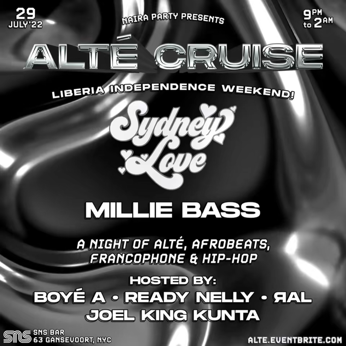 Millie Bass  Naira Party Alte Cruise