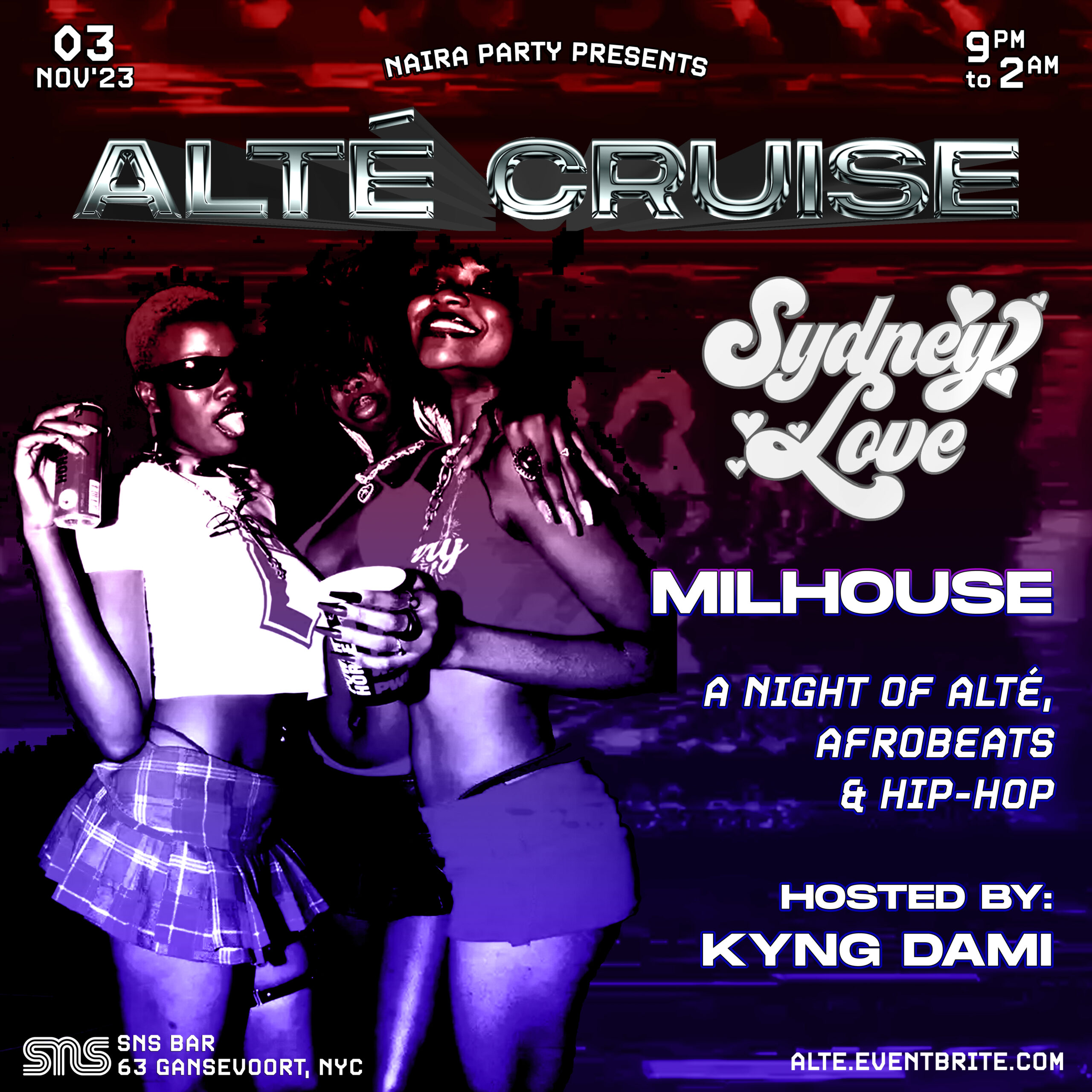 Alte Cruise Party Nov 3 2023 by NAIRA PARTY by DJ Sydney Love Best Afrobeats Party NYC New York City American Nigerian Event Nigeria Alte Cruise Kyng Dami Outsiders FC